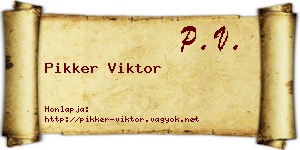 Pikker Viktor névjegykártya